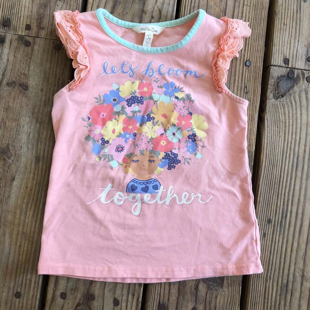 Matilda Jane Girls' Pink "Let's Bloom Together" Tank Top Size 6